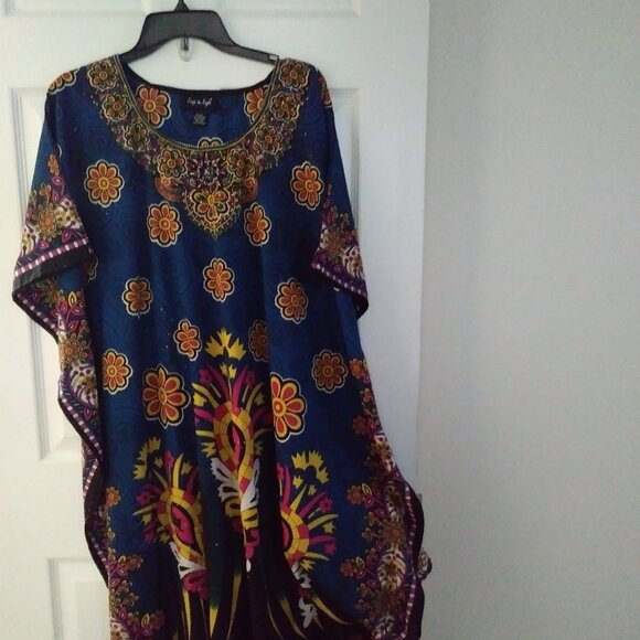 Step in Style Maxi Swim Cover-up Kaftan Floral Designs - Picture 1 of 14